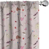 Abakuhaus Paris – Raamdecoratie – 2x75x175 cm – Mikrofaser, Halfdonker, Roze