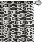 Abakuhaus Abstrakt Gordijnen – 2x75x225 cm – Microvezel, Halfschaduw, Koksgrauw, Eierschaal