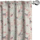 Abakuhaus Stammes Gordijnset – 2x75x175 cm – Mikrofaser – Halfschaduw – Grijs Geel