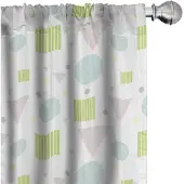Abakuhaus – Pastel Geometrische Gordijnen – Microvezel – Seafoam – 2x Panelen