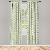 Abakuhaus Retro gordijnen – jadegroen crème – 2x75x225 cm – microvezel