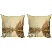 Abakuhaus Herfstkussenhoes-set – 2x40x40 cm – dubbelzijdig bedrukt – ritssluiting – veelkleurig