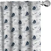 Abakuhaus Zeilgordijnen – 2x75x225 cm – microvezel – donkerpaars blauw wit