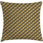 Abakuhaus Kussenhoes 40x40 cm – Dubbelzijdig bedrukt – Donker Indigo/Geel
