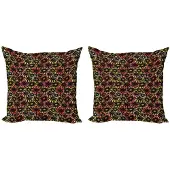 Abakuhaus Bloemen Kussenhoes Set – Daisy – 2x40x40 cm – Dubbelzijdig