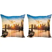 Abakuhaus New York Kussenhoes – 2x40x40 cm – Dubbelzijdig digitaal