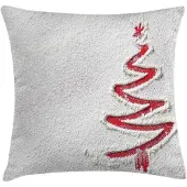 Abakuhaus Winter Kussenhoes – Kerstboom Zigzag – 40x40 cm – Vermillion Perle – Dubbelzijdig bedrukt