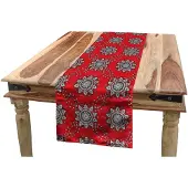 Abakuhaus tafelrunner – rode mandala 40x300 cm – polyester