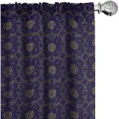 Abakuhaus Geometrische Dots – 2-delige gordijnset – 150x225 cm – Microvezel Indigo
