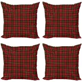 Abakuhaus kussenhoes – 4-pack – 40x40 cm – tweezijdig – zwart geel rood