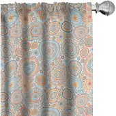 Abakuhaus – 2x Voorhangen Mandala Motief – Multikleur – 150x245 cm