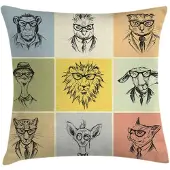 Abakuhaus Dier-kussenhoes – Omkeerbaar – 60x60 cm – Multicolor, rits