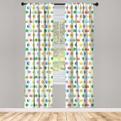 Abakuhaus Aquarel raamgordijnen – 2-panelen 75x225 cm – Veelkleurig