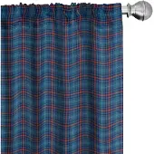 Abakuhaus geruite gordijnen – 2-delige set 75x225 cm – microvezel blauw