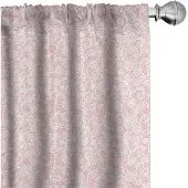Abakuhaus – Gordijnen Bloemenpatroon Hexagonale Kantengrids – 2x75x245 cm Blush-wit