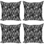 Abakuhaus Kussenhoezen – 4x40x40 cm – Dubbelzijdig Druk – Zwart/Wit