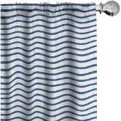 Abakuhaus Haven-strepen Voorhangen – 2x75x245 cm – Microfiber, Nachtblauw/Wit