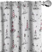 Abakuhaus Vuurtoren gordijnen – Aqua-Notebook 2x75x245 cm, Roze-Lila