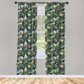 Abakuhaus Gordijnset – Botanic Tropic – 2x75x225 cm – Groen/Wit