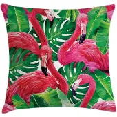 Abakuhaus Flamingo kussenhoes – 40x40 cm – Beide zijden bedrukt – rits