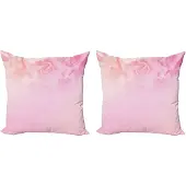 Abakuhaus Kussenhoes – Decoratiekussen 40x40 cm – 2-pack – koraalrood, dubbelzijdig