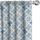Abakuhaus Voorhangen – 2x75x175 cm – Mikrofaser – Halfdonker – Hemelsblauw/Wit
