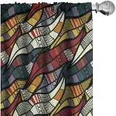 Abakuhaus Afrikaanse gordijnen – 2x panelen 75x225 cm – microvezel – halfschaduw