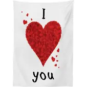 Abakuhaus Tafelkleed – Tafeldoek 140x170 cm – Wit/Rood, satijnachtig