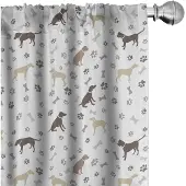 Abakuhaus Hondenliefhebbers Gordijnen – 2x75x245 cm – Mikrofaser – Umber Beige
