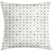 Abakuhaus Insecten-kussenhoes – 40x40 cm – Bedrukt aan beide zijden, rits