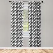 Abakuhaus Gordijn – 2x75x245 cm – Wit/Zwart – Microvezel