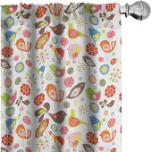 Abakuhaus – Gordijnen 2x75x175 cm – Veelkleurig vogelmotief