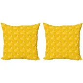 Abakuhaus Geel Kussenhoes Set 2x50x50 cm – Dubbelzijdig bedrukt, rits