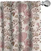 Abakuhaus Bloemen gordijnen – 2x75x175 cm – Mikrofaser – Zalmkleur