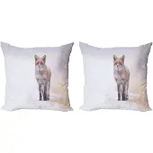 Abakuhaus Vos Decoratiekussen – Kussenhoes 2-pack – Bruin-Wit