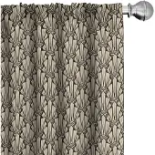 Abakuhaus – Abstracte Gordijnen 2-Delig – Geometrisch Beige Bruin