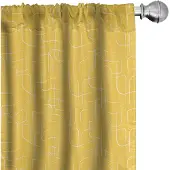 Abakuhaus Abstracte Squircles – Gordijnen – 2x75x225 cm – mosterdgeel/wit