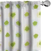 Abakuhaus Sprookjesgordijnen – Kikkerprins in Bubbels – 2x75x175 cm – Geelgroen