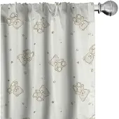 Abakuhaus beige gordijnen – 2x75x245 cm – microvezel – halfdonkerend – sterrenpatroon