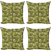 Abakuhaus – Camo decoratieve kussenhoes 40x40 cm – 4-pack – Licht beige