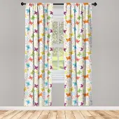 Abakuhaus Vlinderraamgordijnen – Meerkleurig 2-delige set – 75x175 cm – Roedezak