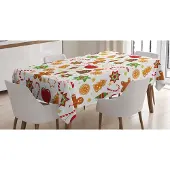 Abakuhaus peperkoekmannetje tafelkleed – 140x170 cm – Rood/Wit, wasbaar