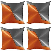 Abakuhaus Kussenhoezen Set 4x 45x45 cm – Dubbelzijdig – Oranje/Grijs