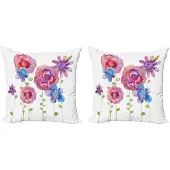 Abakuhaus Kussenhoes Set – Bohemische Bloemen, Dubbelzijdig, 50x50 cm