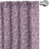 Abakuhaus Bloemen Gordijnen – 2x75x225 cm – microvezel – lichtpaars