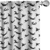 Abakuhaus Paarden Gordijnen – 2x75x175 cm – Microvezel – ZW-Wit