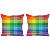 Abakuhaus Regenboog Kussenhoezen 2x50x50 – Dubbelzijdig – Multicolor