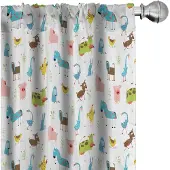 Abakuhaus Karikatuur Gordijnen – 2x75x225 cm – Microfaser – Meerkleurig