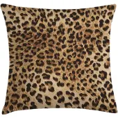 Abakuhaus Luipaardkussenhoes – Dubbelzijdig bedrukt – Rits – 50x50 cm – zwart-bruin