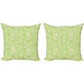 Abakuhaus Kussenhoes – 40x40 cm – Dubbelzijdige druk – Pistazie-Goudgeel